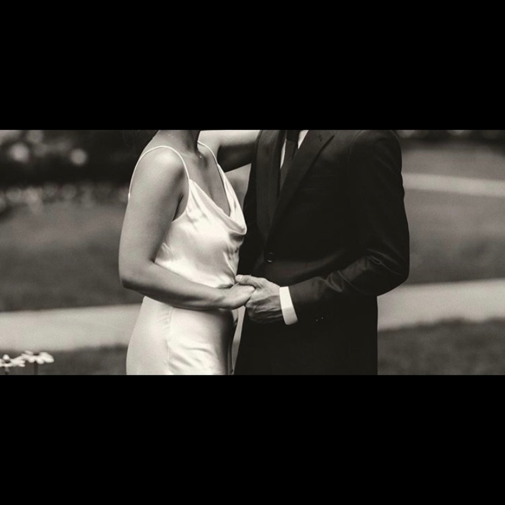 Cream Satin Slip Maxi Wedding Bridal Dress Boho